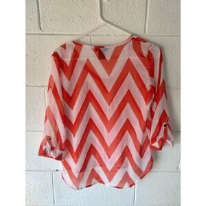Women's holiday 4th of July size small sheer blouse
